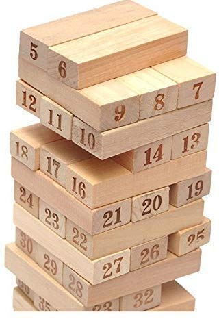 Amisha Gift Gallery 48 Pcs 3 Dice Challenging Wooden Blocks Games for Adults and Kids, Tumbling Tower Stacking Toys with Dices Board Best Educational Puzzle Game