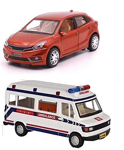 Amisha Gift Gallery® Toy Car for Kids Combo of Pull Back Nexa Baleno with Ambulance Car Toys for Kids | Toy Car for Kids Toys | Toy Vehicles Colour as Per Availability