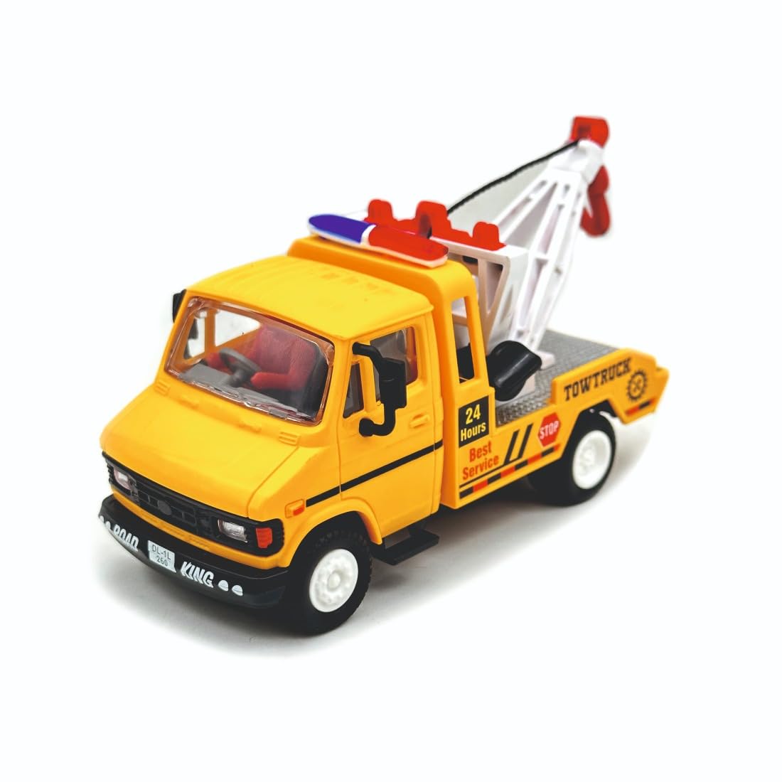 Amisha Gift Gallery Truck Toys for Kids Tuf 07 Tow Crane Truck, Pull Back Action Toy Vehivcle, Pull & Retract Tow Trucks with Hook (Assorted Colour, Pack of: 1)