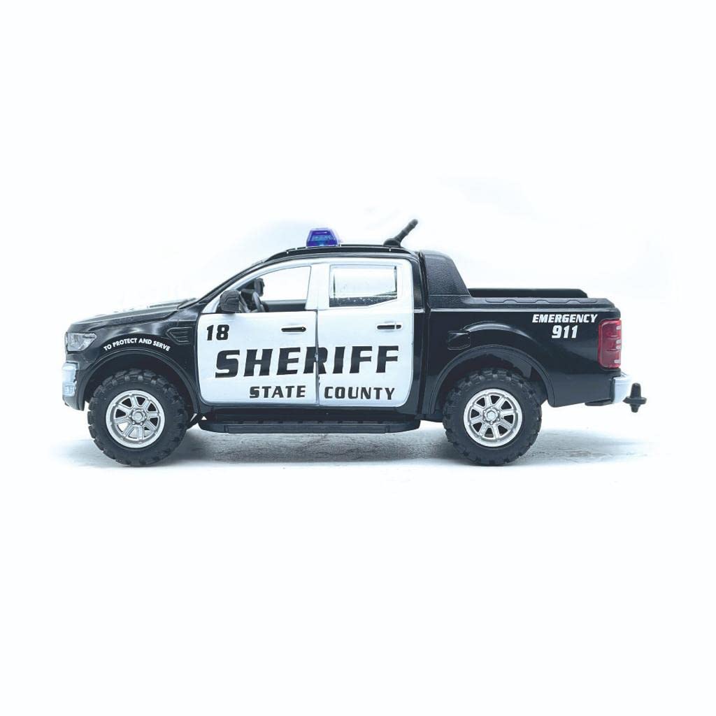 Amisha Gift Gallery Beige and Black Police Car Toys for Kids Emargency Cars Toy Model Pull Back Car Toys for Kids | Toy Vehicles 4X4 Pickup Truck for Boys and Girls Colour AS PER Availability