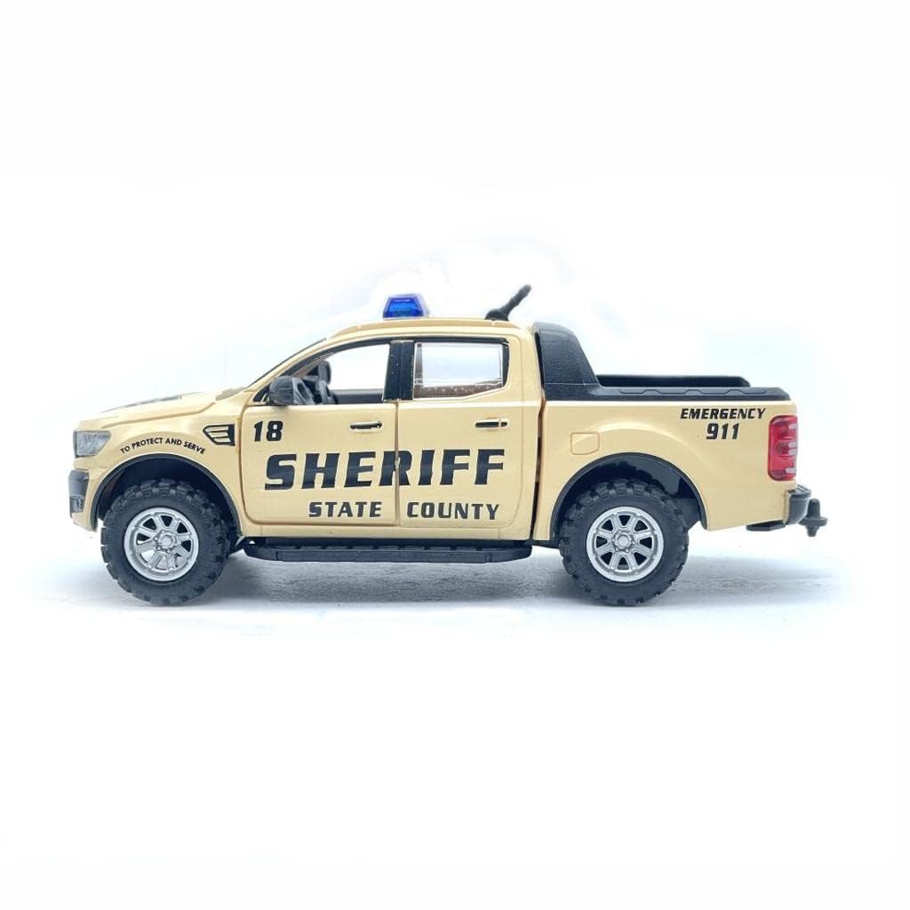 Amisha Gift Gallery Beige and Black Police Car Toys for Kids Emargency Cars Toy Model Pull Back Car Toys for Kids | Toy Vehicles 4X4 Pickup Truck for Boys and Girls Colour AS PER Availability