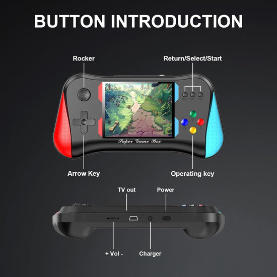 Classic Retro Handheld Console with Gamepad - 3.5In HD Screen Video Game for Kids | for Age 8-10 | Return Gifts for Birthday Party | Video Game for TV | USB Rechargeable (Assorted Colour)