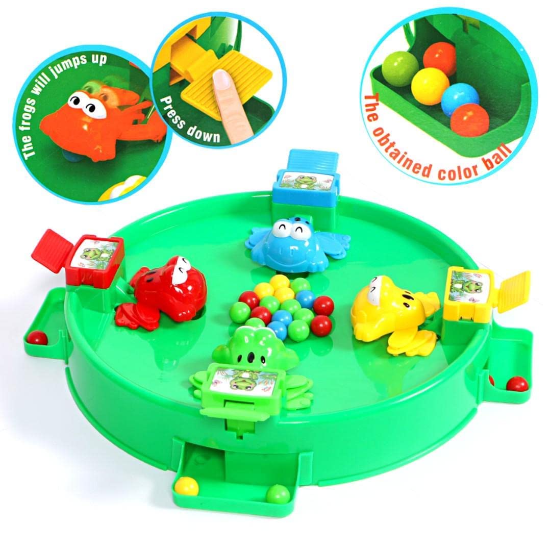 Amisha Gift Gallery Frog Eat Beans Game-4 Players-61038|Eat The Beans|Hungry Frog Game for Kids|Multiplayer Games|Game for 4 Players|Board Game