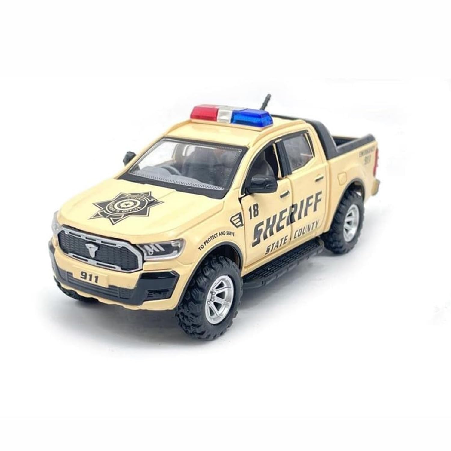 Amisha Gift Gallery Beige and Black Police Car Toys for Kids Emargency Cars Toy Model Pull Back Car Toys for Kids | Toy Vehicles 4X4 Pickup Truck for Boys and Girls Colour AS PER Availability