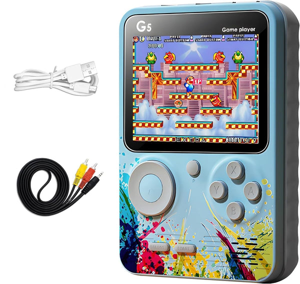 Amisha Gift Gallery Video Game for Kids G5S 3 Inch Color Display 500 in 1 Retro Portable Mini Handheld Video Game for Kids Color Game Player Built-in Games