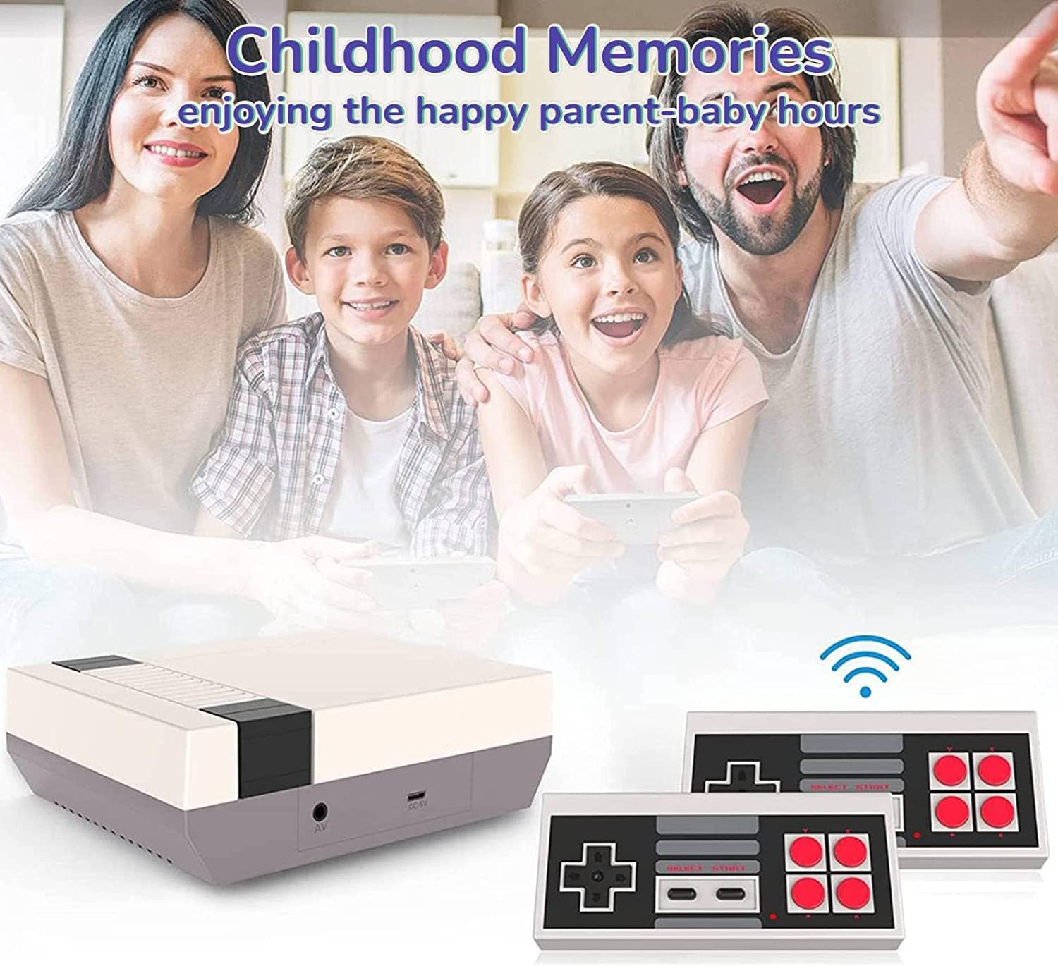 Amisha Gift Gallery Video Games for Kids Classic Retro Game Console with 620 Video Games and 2 Classic NES Wireless Controllers, Plug and Play TV Games with AV Output, an Ideal Gift for Kids