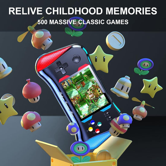 Classic Retro Handheld Console with Gamepad - 3.5In HD Screen Video Game for Kids | for Age 8-10 | Return Gifts for Birthday Party | Video Game for TV | USB Rechargeable (Assorted Colour)