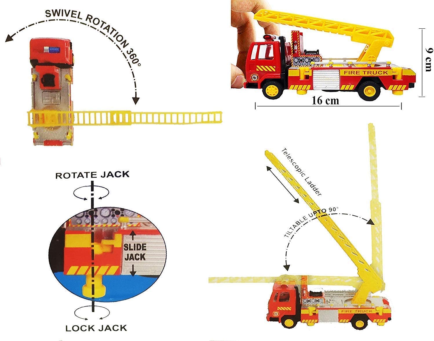 PRIYVI Car Toy for Kids Combo of Pull Back Action i20 Car with Fire Fire Ladder Truck Model Toy Car for Kids and Boys (Color May Vary)