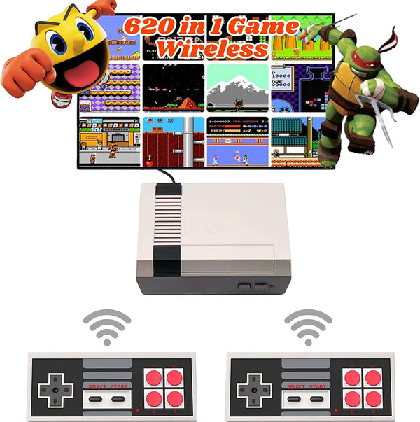 Amisha Gift Gallery Video Games for Kids Classic Retro Game Console with 620 Video Games and 2 Classic NES Wireless Controllers, Plug and Play TV Games with AV Output, an Ideal Gift for Kids