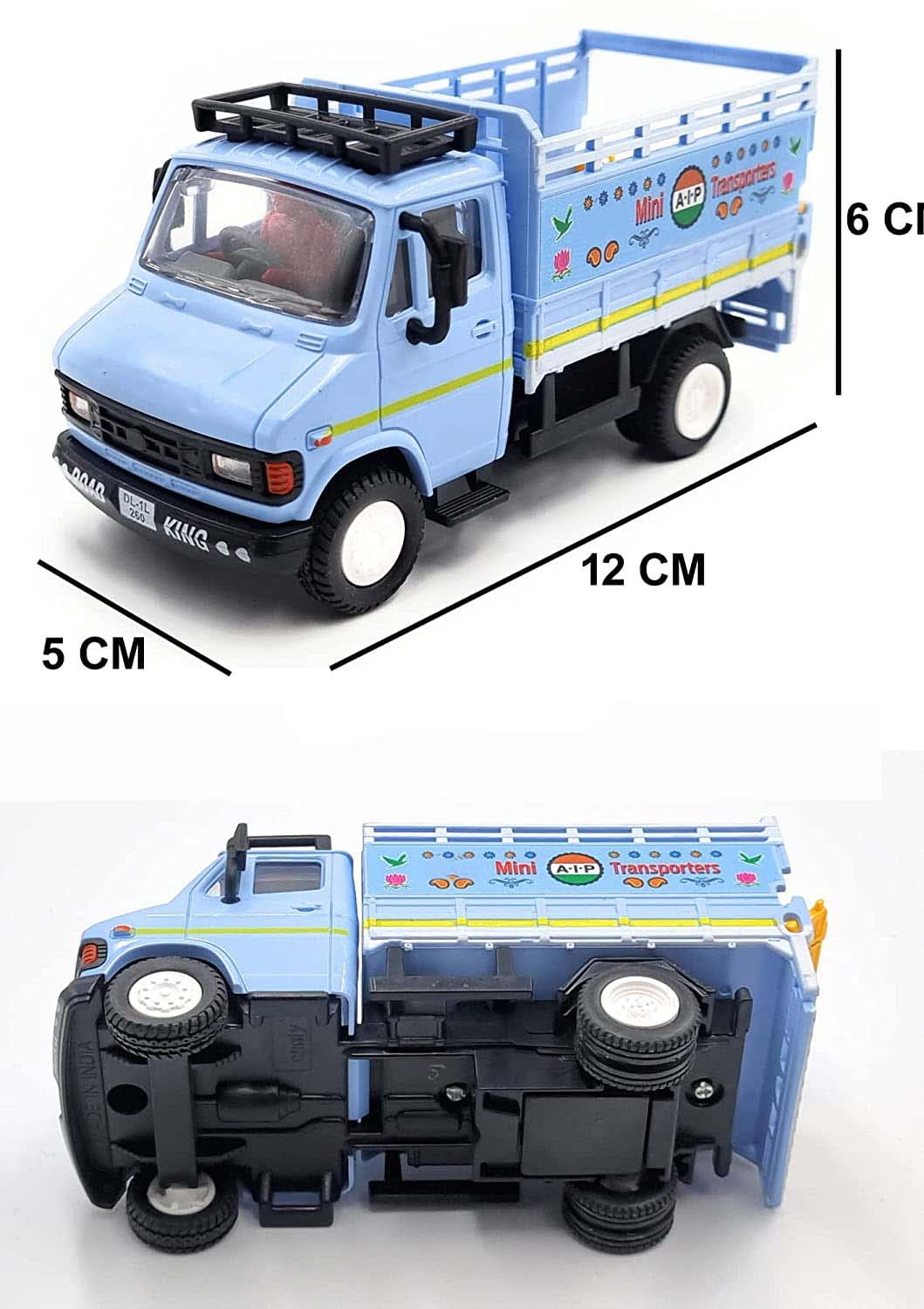 Amisha Gift Gallery Pull Back Action 407 Mini Transporter Truck Toy for Kids with Openable Tail Gate (Color May Vary)