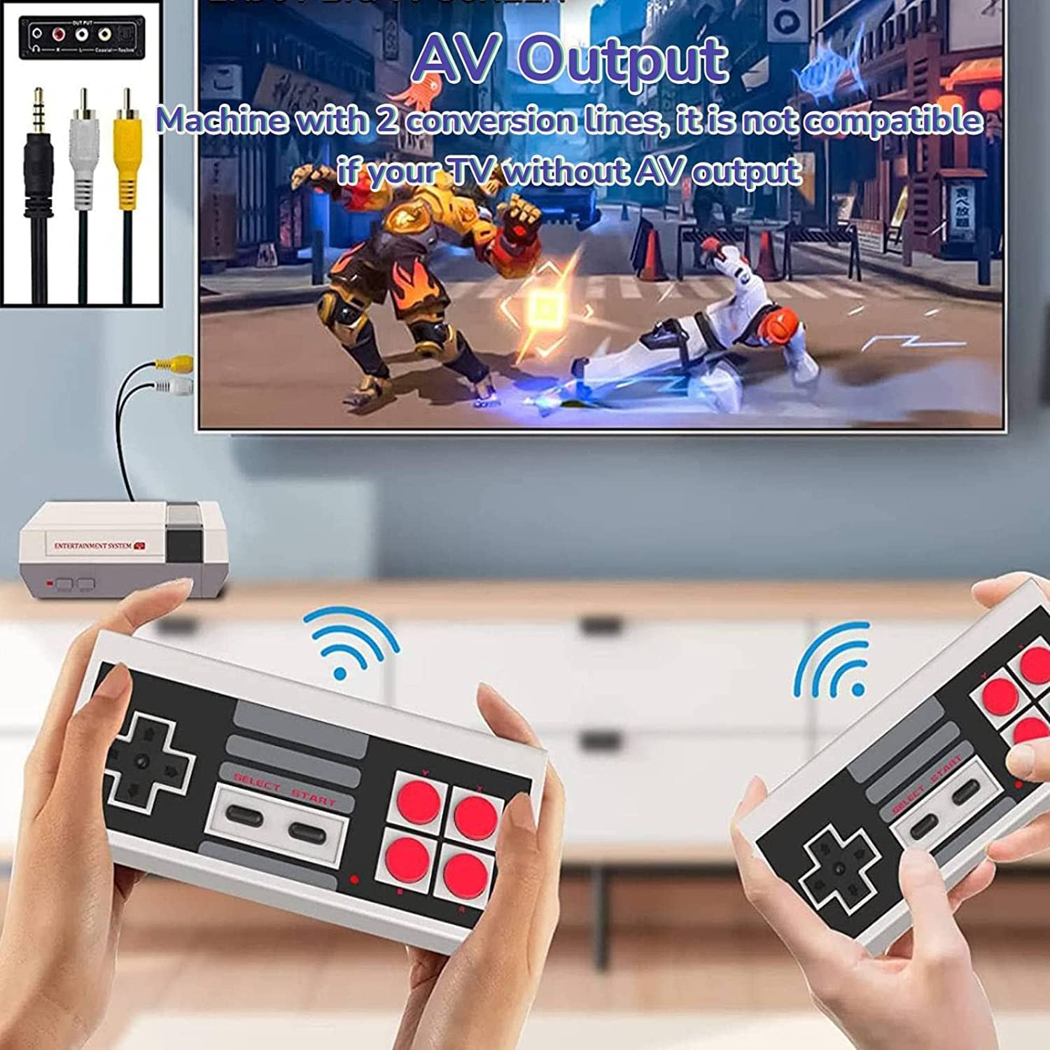 Amisha Gift Gallery Video Games for Kids Classic Retro Game Console with 620 Video Games and 2 Classic NES Wireless Controllers, Plug and Play TV Games with AV Output, an Ideal Gift for Kids